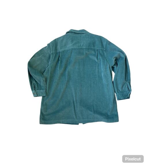 L.L. Bean Women’s 1X Corduroy Shirt Jacket Teal Green Button Front Shacket 1X - Picture 10 of 10